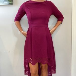 Burgundy Hi-Lo Dress